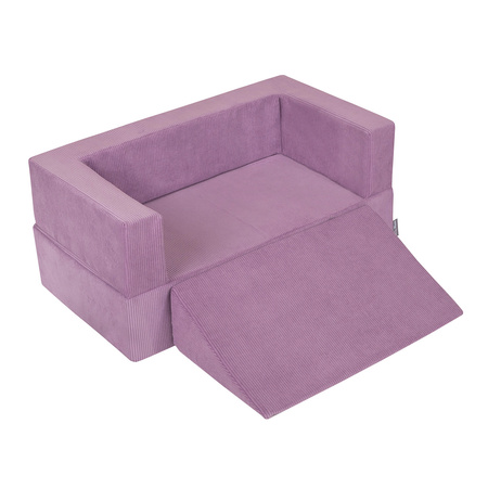 KiddyMoon Canapé en Mousse pour Enfants avec Balles et Pente Parfait Pour la Chambre D'enfant Léger Modulable Confortable Sécurisé Idéal pour Jouer et Se Détendre, violet, Canapé/Pente