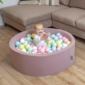 KiddyMoon Balles Colorées Plastique ∅7cm pour Piscine Enfant Bébé Fabriqué en EU, bleu pastel/jaune pastel/blanc/menthe/rose poudré, 200 Balles/7cm