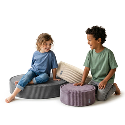 KiddyMoon Ensemble 3 Modules en Mousse pour Enfants pour Chambre D'enfant, fioletowy-beżowy-ciemnoszary