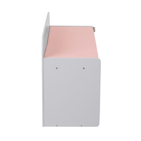 banquette avec étagères pour les enfants KiddyMoon, gris/rose, UNI