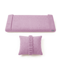 KiddyMoon Matelas avec Oreiller Set pour Planche D'équilibre Housse Amovible en Tissu Côtelé, violet clair,