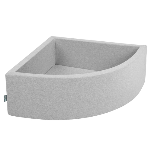 KiddyMoon Piscine à Balles ∅ 7Cm pour Bébé Quart Angulaire Fabriqué En UE, gris clair, 90x30cm/SANS balles