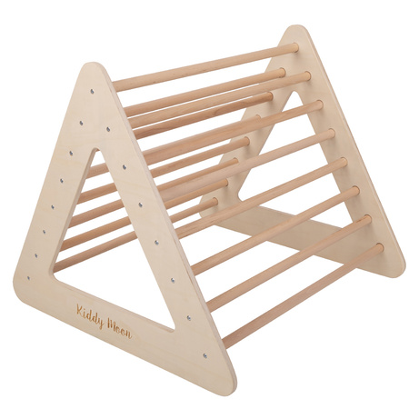 KiddyMoon Échelle Gymnastique Triangle D'escalade Triangle Pikler pour Enfants, naturel, 90,7x80x90 cm