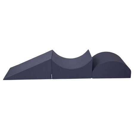 KiddyMoon Aire De Jeux en Mousse avec Rond Piscine à Balles pour Enfants, bleu foncé:babyblue/bleu/perle, Piscine (200 Balles) + Version 4