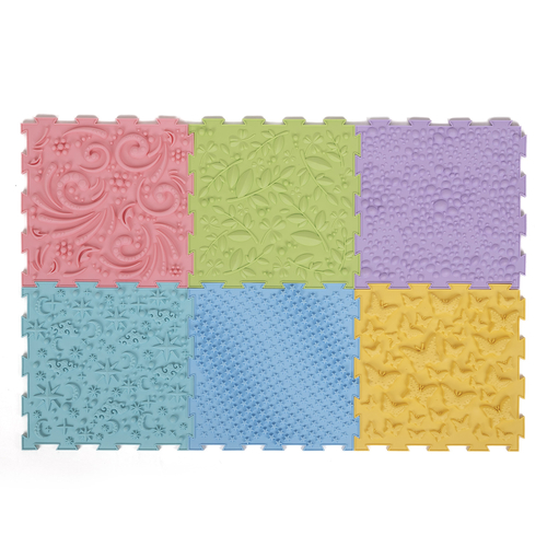 KiddyMoon Tapis Puzzle Sensoriel pour Enfants Tapis Thérapeutique, multicolore, 6 Pieces