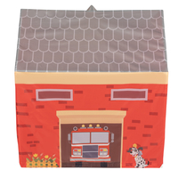 Tente De Jeu Pompier pour Enfants Forme De Pavillon Pour Bébés Design Pliable Tente Pop-Up Réaliste Inspiré Utilisation Intérieure Et Extérieure, rouge-gris: noir/jaune/bleu/rouge/vert, 100 Balles