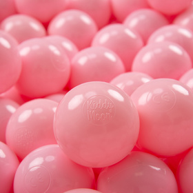 KiddyMoon Balles Colorées Plastique ∅7cm pour Piscine Enfant Bébé Fabriqué en EU, rose poudré, 100 Balles/7cm