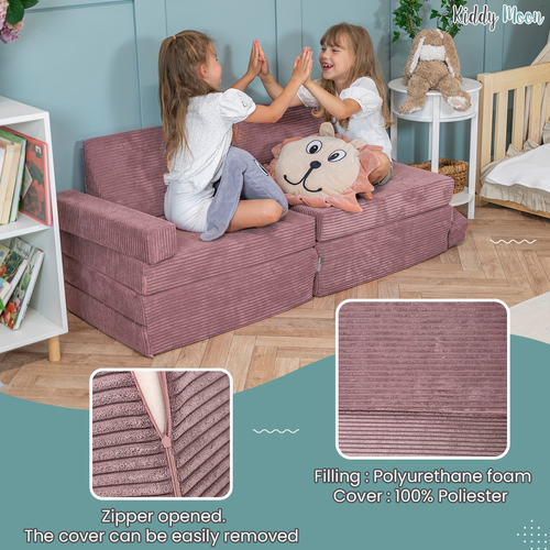 KiddyMoon Canapé Pliant pour Enfants, Canapé Convertible pour Chambre et Salle de Jeux, Matelas au Sol, Mini-Canapé, vert, Canapés