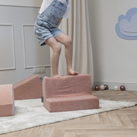 KiddyMoon Aire De Jeux En Mousse Modulable Pour Enfants Avec Housses Amovibles Résistantes Et Matériaux Doux Favorisant Imagination Et Créativité, rose des sables, Multi-Taille