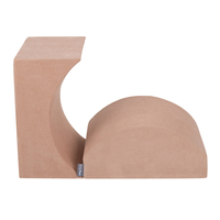 KiddyMoon Velours Aire De Jeux en Mousse pour Enfants, Élément Rampe/Semi-rouleau PPZV-222, rose des sables, Multi-Taille