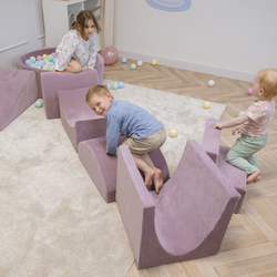 KiddyMoon Parcours Motricité En Mousse Enfants Tricot Côtelé Favorise Créativité, violet, Multi-Taille