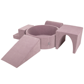KiddyMoon Parcours Motricité En Mousse Avec Balles Enfants Favorise Créativité, Violet : beige pastel/blanc/perle/gris, Piscine (300 Balles) + Version 3