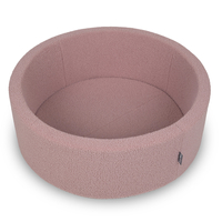 KiddyMoon Piscine à Balles Boules 7 cm pour un Remplissage plus Généreux Pour Bébés au Housse Teddy, Convient dès 8 Mois, rose, 90x30cm/SANS balles