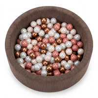 KiddyMoon Piscine Bébé, Piscine À Balles Pour Bébé Et Enfant, Piscine Enfant En Mousse Douce, Housse Côtelée Lavable, Marron: Beige pastel/Cuivre/Perle/Saumon, 90x30cm/200 Balles