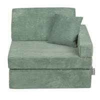 KiddyMoon Fauteuil Enfant Convertible en Mousse, Fauteuil pour Enfants Chaise pour Chambre d'Enfants Matelas Pliable Matelas Fauteuil Relax Fauteuil Douillet, vert, Fauteuil avec Oreiller