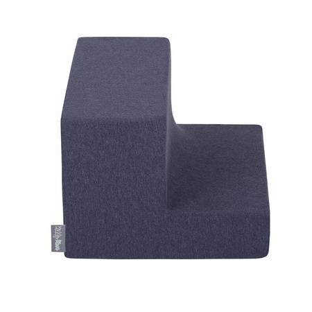 KiddyMoon Aire De Jeux en Mousse avec Carré Piscine À Balles pour Enfants, bleu foncé:perle/gris/transparent/babyblue/menthe, Piscine (100 Balles) + Marches