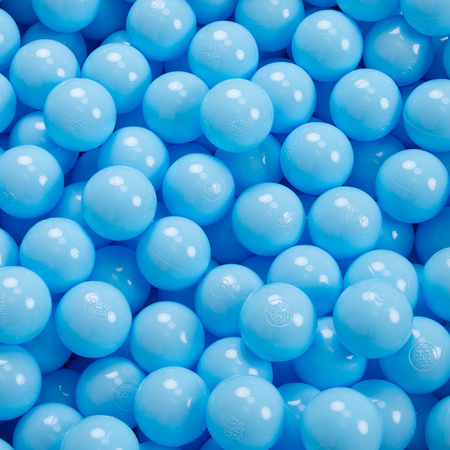 KiddyMoon Balles Colorées Plastique ∅7cm pour Piscine Enfant Bébé Fabriqué en EU, baby blue, 100 Balles/7cm