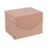 KiddyMoon Velours Aire De Jeux en Mousse pour Enfants, Élément Rampe/Semi-rouleau PPZV-222, rose des sables, Multi-Taille