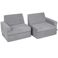 KiddyMoon Canapé Pliant pour Enfants, Canapé Convertible pour Chambre et Salle de Jeux, Matelas au Sol, Mini-Canapé, gris foncé, Canapés