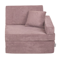 KiddyMoon Fauteuil Enfant Convertible en Mousse, Fauteuil pour Enfants Chaise pour Chambre d'Enfants Matelas Pliable Matelas Fauteuil Relax Fauteuil Douillet, violet, Fauteuil avec Oreiller