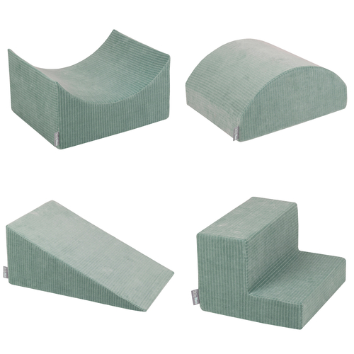 KiddyMoon Parcours Motricité En Mousse Avec Balles Enfants Favorise Créativité, Vert : blanc/gris/menthe, Piscine (300 Balles) + Version 5