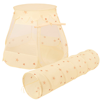 Tente De Jeu Avec Tunnel Pop Up Stimule Fantaisie Et Mouvement, beige clair, tunnel + tente
