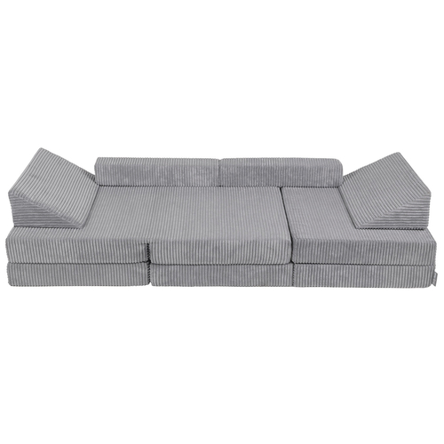 KiddyMoon Canapés Pliant pour Enfants Canapé-Lit Convertible Bébés-Canapé Lit Coucher Salle de Jeux Pliable Matelas au Sol Mini-Canapé Chaise-Lit, gris foncé, 140x55x30 cm