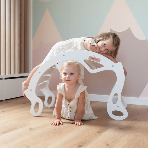 KiddyMoon Bascule pour Enfants Rocker Bébé Balancelle, blanc, 90,6x39x69 cm