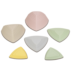 KiddyMoon Pierres de Rivière pour Enfants Pierres d'équilibre River Stones Jeu Sensoriel Motricité l'équilibre Coordination Force Parcours d'obstacles, multicolore, 6 Pieces