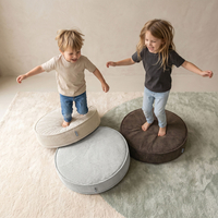KiddyMoon Ensemble 3 Modules en Mousse pour Enfants pour Chambre D'enfant, gris clair-beige-brun, Lx3