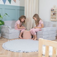 KiddyMoon Canapé Pliant pour Enfants, Canapé Convertible pour Chambre et Salle de Jeux, Matelas au Sol, Mini-Canapé, gris clair, Canapés