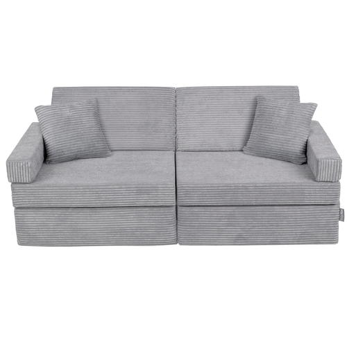 KiddyMoon Canapé Pliant pour Enfants, Canapé Convertible pour Chambre et Salle de Jeux, Matelas au Sol, Mini-Canapé, gris foncé, Canapés avec 2 Oreillers