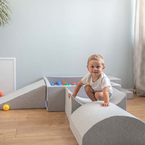 KiddyMoon Element Aire De Jeux en Mousse pour Enfants, gris clair, Multi-Taille