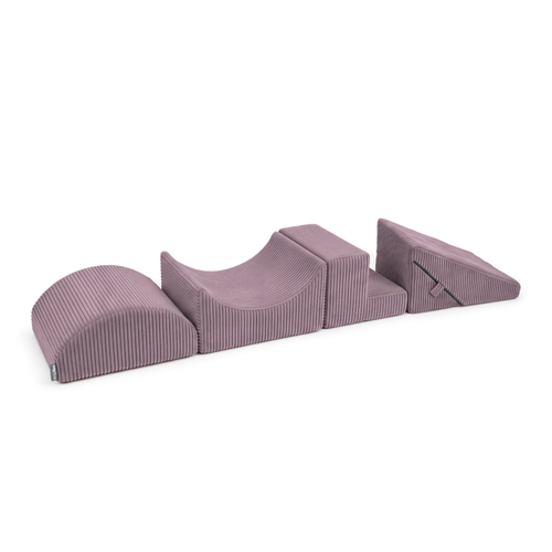 KiddyMoon ANAFI parcours de motricité en mousse pour enfant, violet, klin F/rampa L/półwałek L/schodek