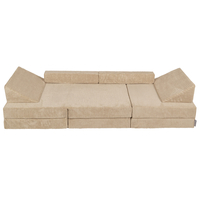 KiddyMoon Canapés Pliant pour Enfants Canapé-Lit Convertible Bébés-Canapé Lit Coucher Salle de Jeux Pliable Matelas au Sol Mini-Canapé Chaise-Lit, beige, Canapés