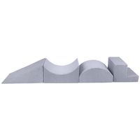 KiddyMoon Parcours Motricité En Mousse Enfants Tricot Côtelé Favorise Créativité, gris foncé, Multi-Taille