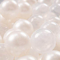 KiddyMoon Balles Colorées Plastique ∅7cm pour Piscine Enfant Bébé Fabriqué en EU, perle/transparent