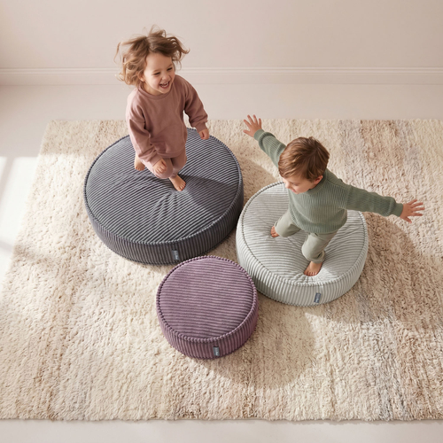 KiddyMoon Ensemble 3 Modules en Mousse pour Enfants pour Chambre D'enfant, fioletowy-jasnoszary-ciemnoszary