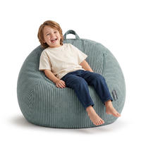 KiddyMoon Pouf pour Enfants 2-en-1 Rangement pour Jouets, 80x80x50cm, vert