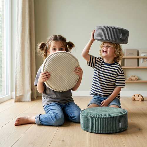 KiddyMoon Ensemble 3 Modules en Mousse pour Enfants pour Chambre D'enfant, vert-beige-gris foncé, Sx3