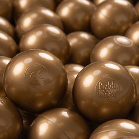 KiddyMoon Balles Colorées Plastique ∅7cm pour Piscine Enfant Bébé Fabriqué en EU, d'or, 200 Balles/7cm