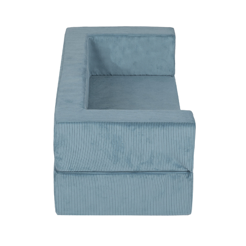 KiddyMoon Canapé en Mousse pour Enfants avec Balles Pour chambre d'enfant Léger Modulable Confortable Housse Amovible Parfait pour Jouer Lire et Se Détendre, bleu, Canapé
