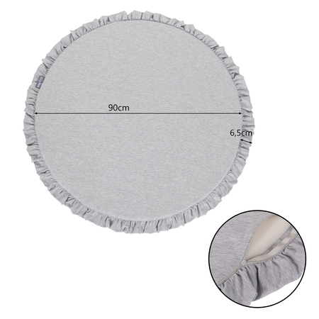KiddyMoon Tapis de Jeu Pour Enfants Montessori Tapis en Mousse Bébé Épais et Doux Tapis Rampant Ramper Enfant Jouet Couverture Baby Tapis d'éveil, Fabriqué en UE, gris clair, L