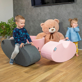 KiddyMoon Hopper Bascule-Sauteur pour les Enfants Bébé Balancelle Bean, rose, 78x35x25cm