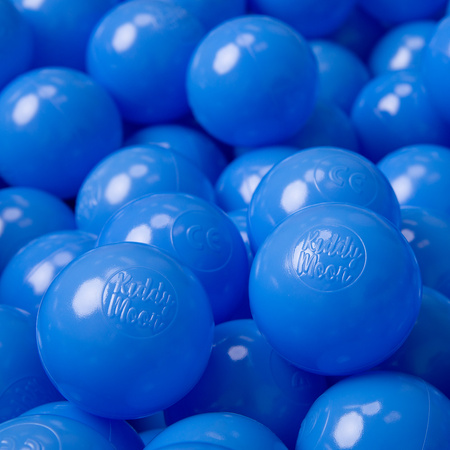KiddyMoon Balles pour Piscine Colorées ∅6cm Plastique Enfant Bébé Fabriqué en EU, bleu, 100 Balles/6cm