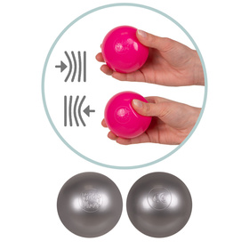 KiddyMoon Balles Colorées Plastique ∅7cm pour Piscine Enfant Bébé Fabriqué en EU, gris/blanc/rouge/noir, 200 Balles/7cm