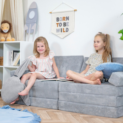 KiddyMoon Canapé Pliant pour Enfants, Canapé Convertible pour Chambre et Salle de Jeux, Matelas au Sol, Mini-Canapé, gris foncé, Canapés