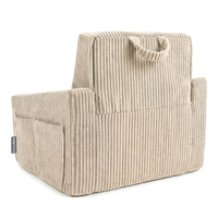 KiddyMoon Fauteuil Pliable pour Enfant en Mousse Canapé Convertible 2 en 1, beige, UNI