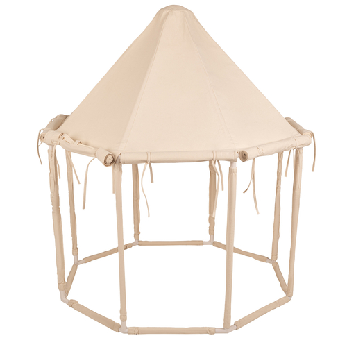 KiddyMoon Tente de Jeu Maison Pour Enfants En Forme De Pavillon De Jeu Pliable Tente Pop-Up Espace De Jeu Spacieux Et Confortable En Intérieur Et Extérieur, naturel: beige pastel/blanc/perle, 300 Balles