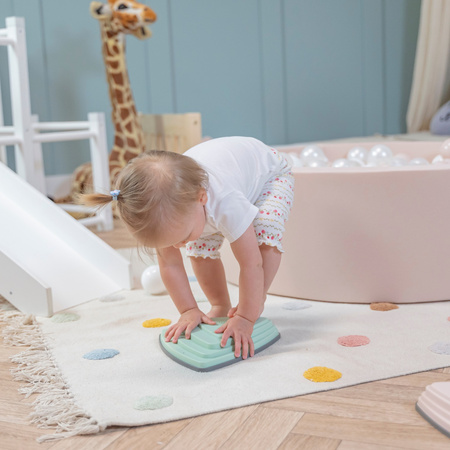 KiddyMoon Pierres de Rivière pour Enfants Pierres d'équilibre River Stones Jeu Sensoriel Motricité l'équilibre Coordination Force Parcours d'obstacles, multicolore, 11 Pieces